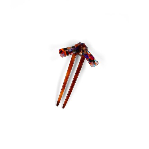 Elegant 'Stained Glass' effect bow hairpin
